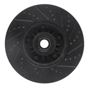 Ford E-150 Club Wagon Brake Rotor (1) - Front Left - R1 Concepts - Drilled & Slotted - Black - `04-`06